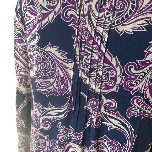Lucky Branad Long Sleeve Paisley Print Blouse Size S - Picture 8 of 12